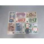 A collection of English bank notes, thirty - £5 notes - twenty three signed John Page 1970-80,
