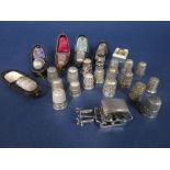 Collection of 23 silver and white metal thimbles to include several Charles Horner examples, five