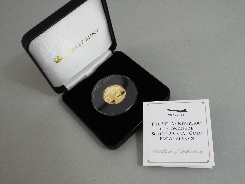 50th anniversary 22ct gold proof £1 coin, limited edition of 499, 8 grams