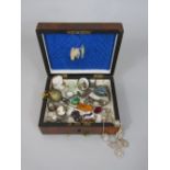Interesting collection of costume jewellery to include a Victorian oval locket set with emerald