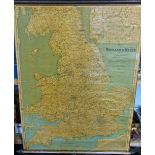 The Chart Publishing Co, Oxford 'Map of England and Wales showing railways, roads with their