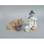 A Royal Copenhagen figure of a snowman 5658, together with a Copenhagen B & G model of a seated