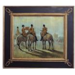 Phillip Sanders (British B1938) - Trumpeters of the Household Cavalry, oil on panel, signed and