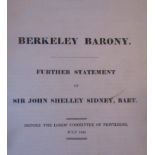 Berkeley Barony further statement of Sir John Shelley Sidney Bart, July 1830, 33 pages