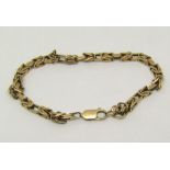 9ct byzantine type link bracelet, 13.9g (af)