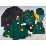 Vintage boys scout uniform including caps, gaiters and toggles together with blazers from Rednock