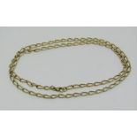 Long 9ct curb link necklace, 14.8g