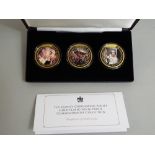 Queens commemorative jubilee gold plated on silver proof commemorative collection