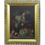 E Steel (late 19th century British school) - Still lives with fruit and flowers, oil paintings on