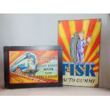 Two vintage style hand painted advertising signs for Fisk, 80 x 48cm and Scotland - The East Coast