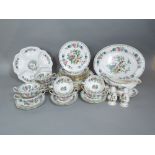 A collection of Aynsley Pembroke pattern dinnerwares comprising oval serving plates, hors d'oeuvre's