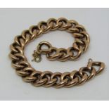 Substantial 9ct hollow curb link bracelet, 12.3g (clasp vacant)