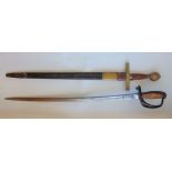 North Somerset Yeomanry dress sword, with etched/engraved blade and indistinctly inscribed, together