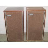 A pair of Lancer type L44 hifi speakers, with teak veneered cases