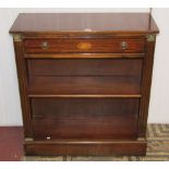 A small reproduction floorstanding Georgian style bookcase with frieze drawer, inlaid detail,