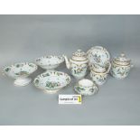 A collection of continental dessert and teawares with painted and gilded dessert and teawares with