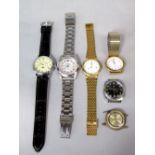 A collection of vintage watches to include a Vuilemin Regnier gent's stainless steel watch,
