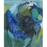 Juliet Schubart (20th/21st century) - Penwith II, oil on card, abstract scene in blue and green,