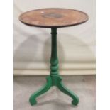 A 19th century mahogany tray top occasional table of circular form raised on a turned pillar and