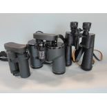 Three pairs of binoculars to include Helios roof prism 10x34, French Atlantic 20x40 and Japanese