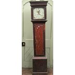 A simple Georgian cottage longcase clock with simulated painted mahogany finish, the square
