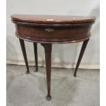 Georgian mahogany pad foot fold-over tea table