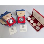 Collection of proof silver coinage; 1977 crown x 2, Bailwick of Guernsey Royal visit 1978 x 3 and