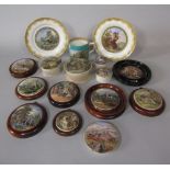 A collection of 19th century Prattwares comprising pot lids including A Letter from the Diggings,