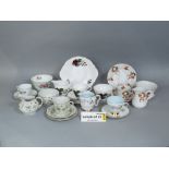 A collection of Royal Doulton Strawberry Cream pattern teawares TC1118 including milk jug, sugar
