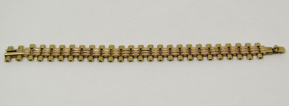 Vintage 9ct stylised bracelet, maker B&S, 22.9g