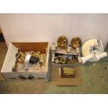 A quantity of good quality contemporary brass door furniture including knobs, hinges etc together