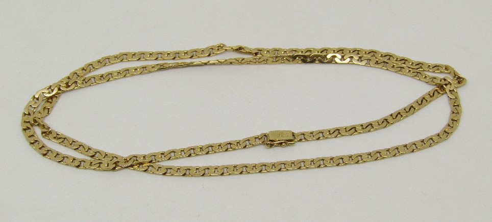 14k flat curb link necklace, 16g