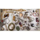 Collection of mainly silver / white metal costume jewellery to include a pendant necklace with