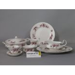 An extensive collection of Royal Albert Lavender Rose pattern wares including a pair of tureens