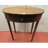 A 19th century rosewood occasional table of oval form, raised on four square taper legs, with frieze