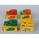 Four Dinky Toys all in original boxes, including Austin Van 'Raleigh Cycles' 472, Austin Van '
