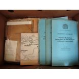 A box containing a collection of miscellaneous railway diagrams, maps, pamphlets, etc