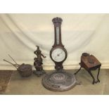 Miscellaneous items to include a vintage foot bellow with cast iron fittings stamped Fletcher