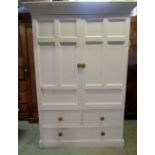 A 19th century pine side/housekeepers cupboard with later painted finish, partially enclosed by a