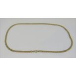 18ct flat snake link necklace, 32g