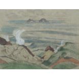 John Northcote Nash (1893-1977) - Coastal Scene, signed, ex-Christies consignment label verso,