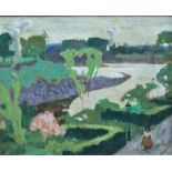 Julian Trevelyan (1910-1988) - 'Chiswick in May', signed, titled verso, oil on canvas, 40 x 50cm,