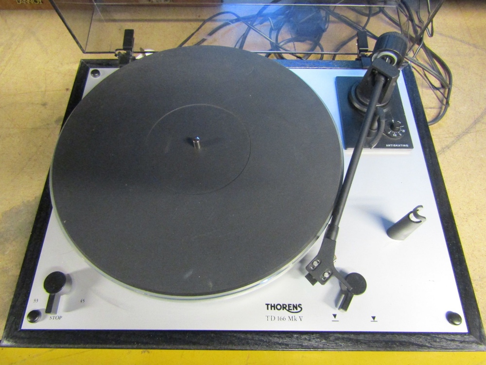 A Thorens TD 166 Mk V record player with hinged lid - Image 2 of 2