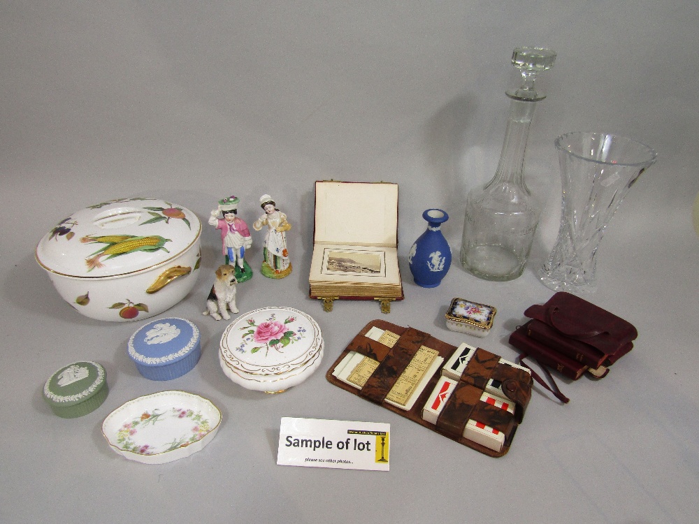 A collection of ceramics and glassware including Royal Worcester Evesham pattern wares, Wedgwood and