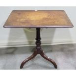 A 19th century mahogany snaptop occasional table of rectangular form, with moulded outline raised on