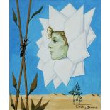 Claude Benard (20th/21st century) - 'Untitled' (Daisy Head) Oil on Canvas, 55 x 46cm, framed