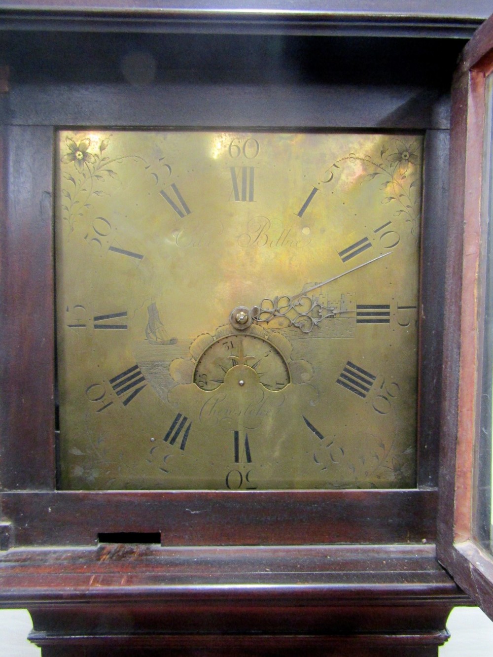 A Georgian mahogany longcase clock by Edward Bilbie of Chew Stoke, the square brass dial with etched - Image 2 of 7