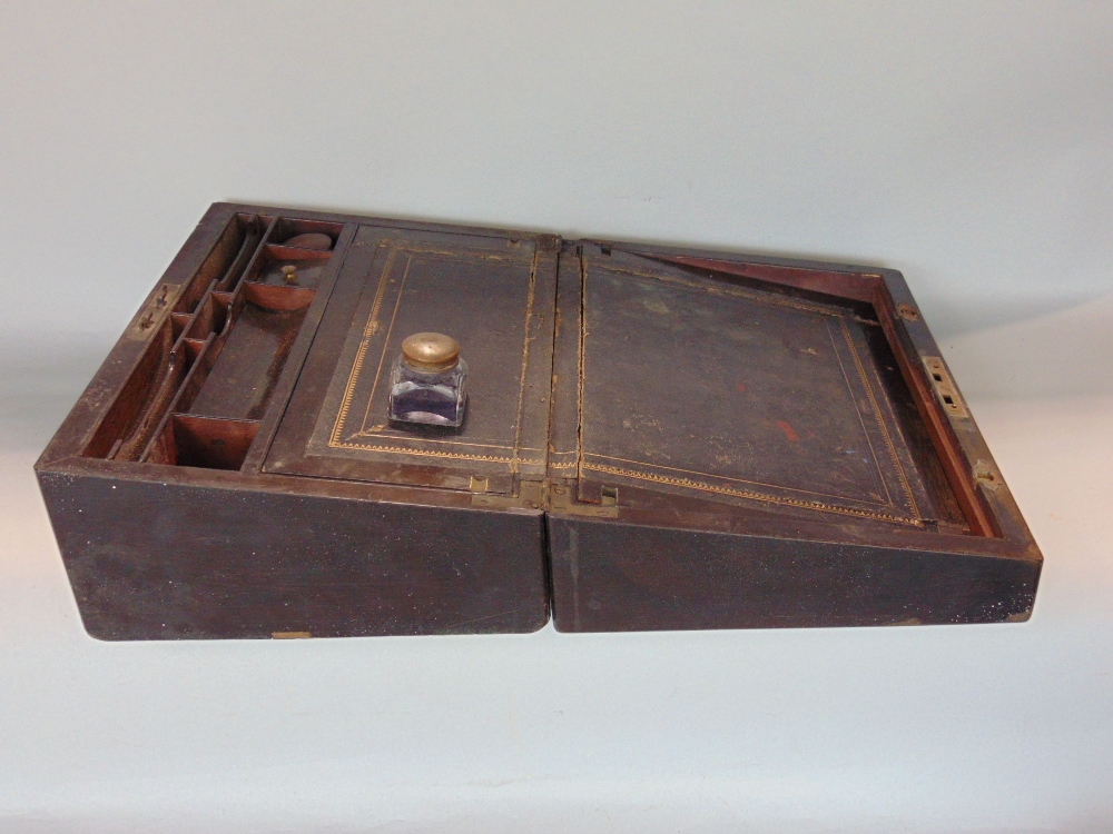 19th century coromondel writing slope, the hinged lid enclosing a fitted interior, 35cm wide (af) - Image 2 of 2