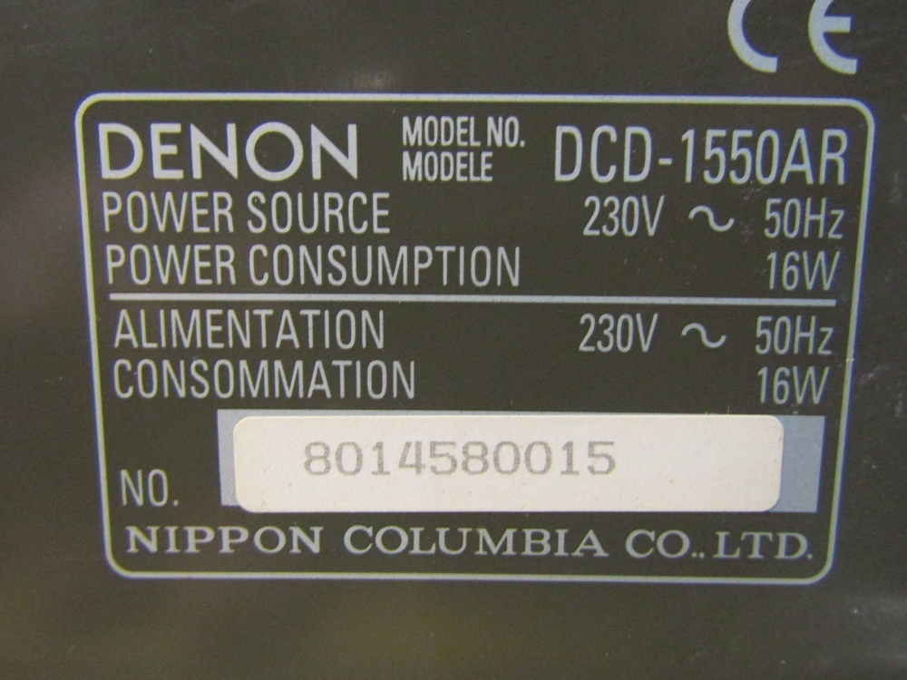 A Denon compact disc player model DCD1550AR, complete with remote control - Image 3 of 3