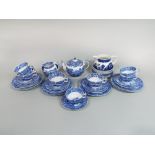 A collection of Copeland Spode Italian pattern blue and white printed wares including milk jug and